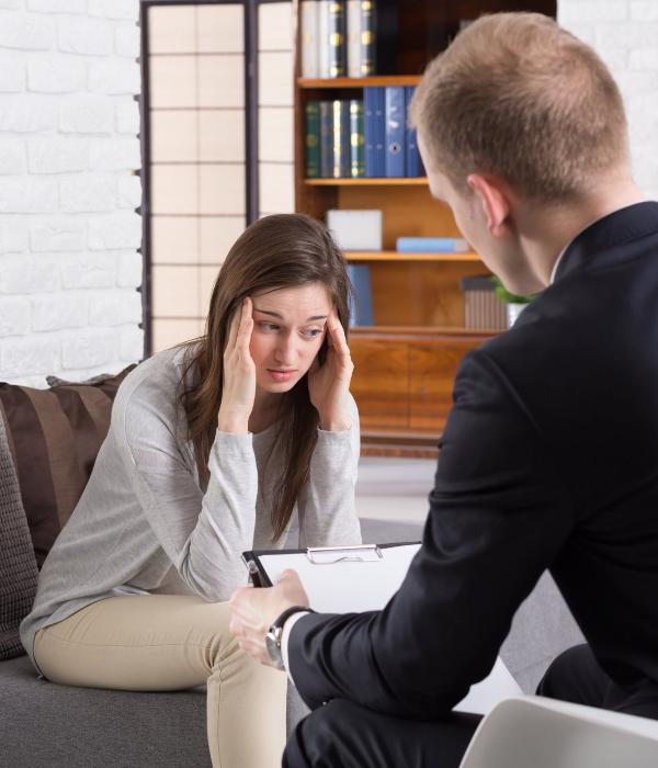Stress consultant treating patient