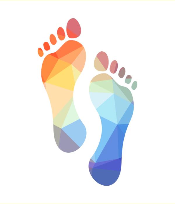 Colour reflexology geometric feet